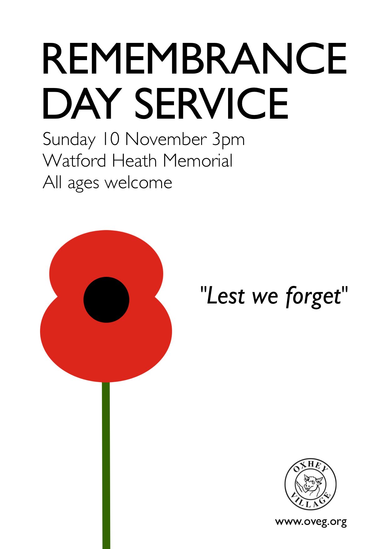 Oxhey Village's Remembrance Day service 2013