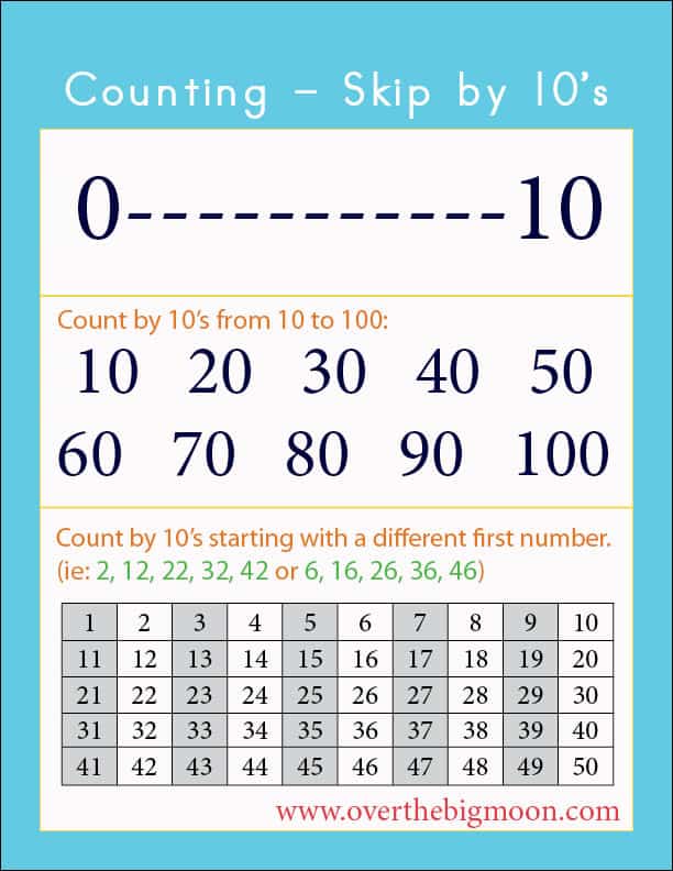 skip counting printables