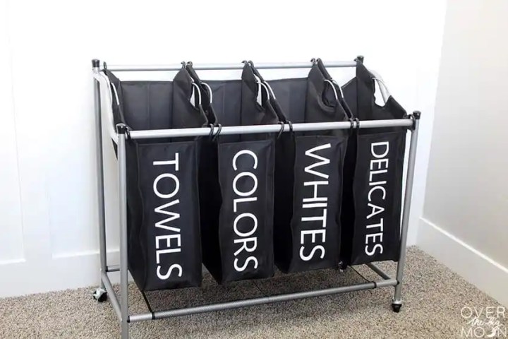 Laundry Sorter with labeled bins using Iron On!