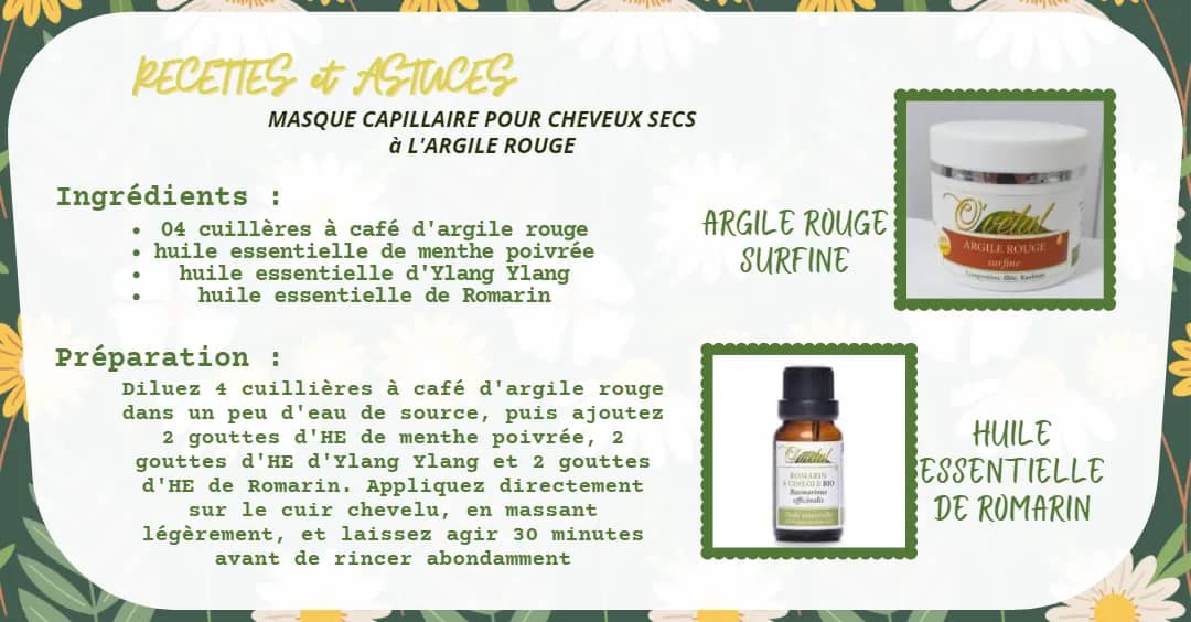 MASQUE CAPILLAIRE POUR CHEVEUX SECS À L'ARGILE ROUGE