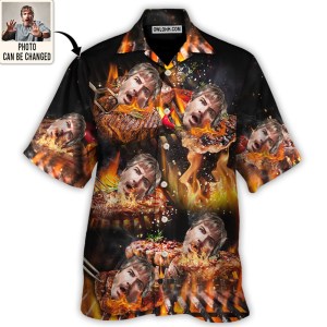 BBQ Grill Funny Style Custom Photo - Hawaiian Shirt - Personalized Photo Gifts for men and women, kids - Owl Ohh