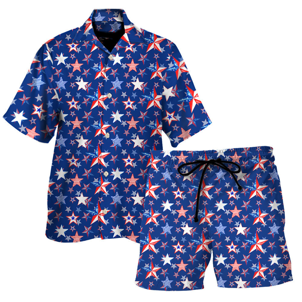 4th Of July Us Flag Star Pattern Hawaiian Shirt