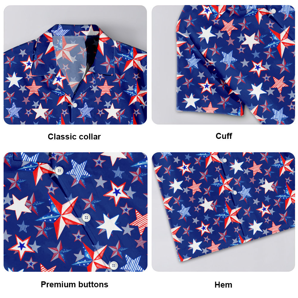 4th Of July Us Flag Star Pattern Hawaiian Shirt