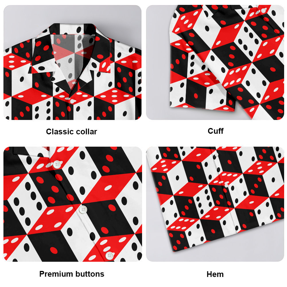 Dice Pattern Print Design 02 Men's All Over Print Hawaiian Shirt