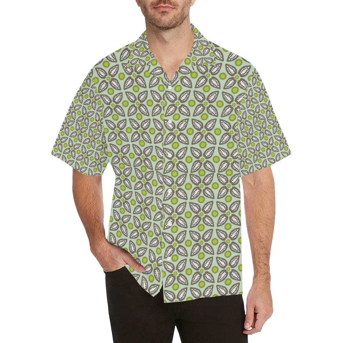 Cocoa Pattern background Men's All Over Print Hawaiian Shirt - OwlOhh
