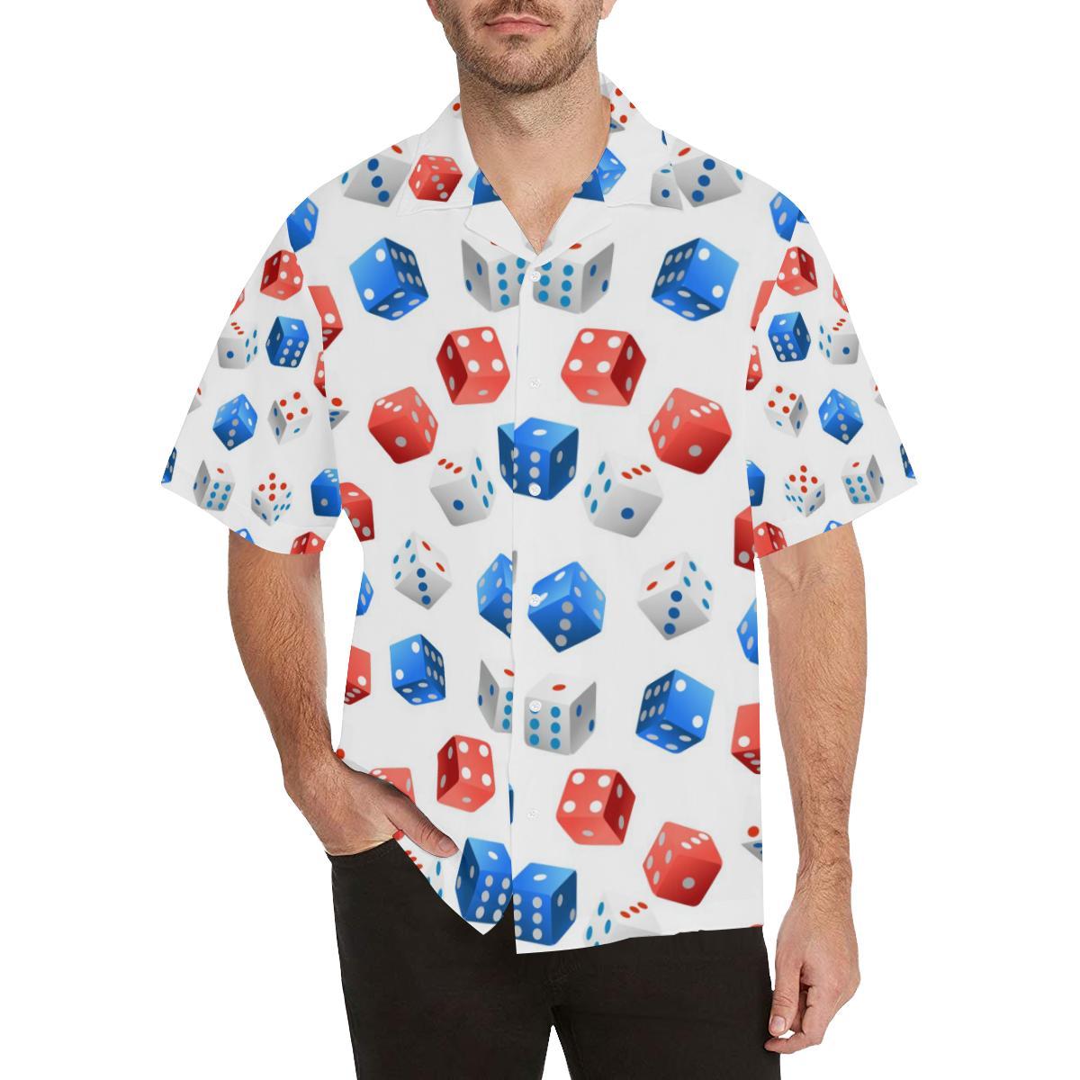 Dice Pattern Print Design 01 Men's All Over Print Hawaiian Shirt - OwlOhh