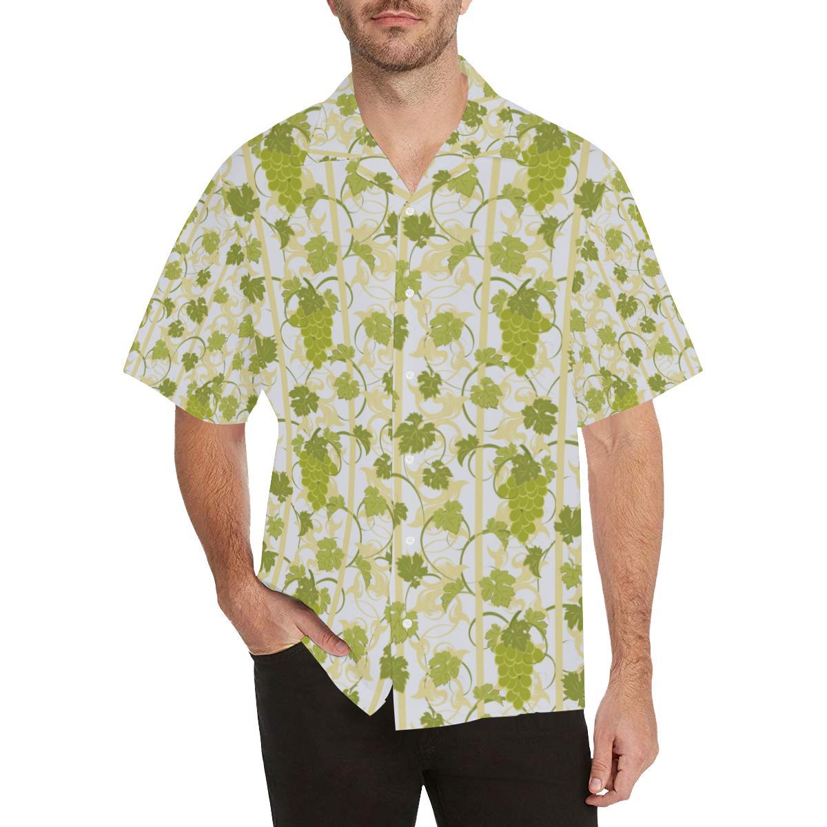 Grape Pattern Background Men's All Over Print Hawaiian Shirt - OwlOhh