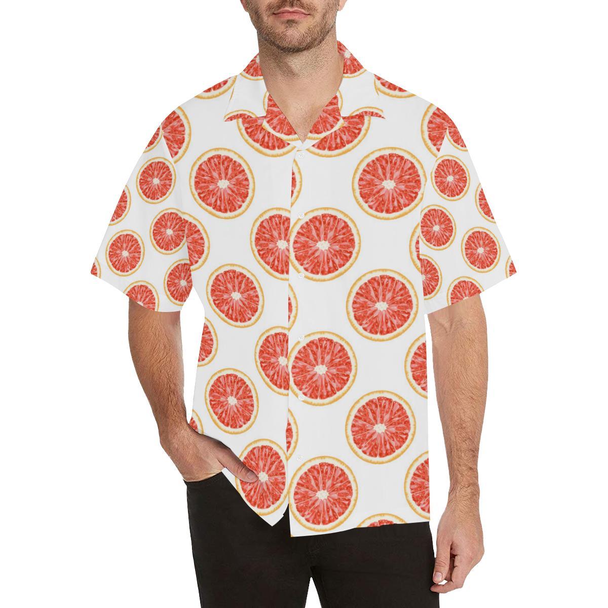 Grapefruit pattern Men's All Over Print Hawaiian Shirt - OwlOhh
