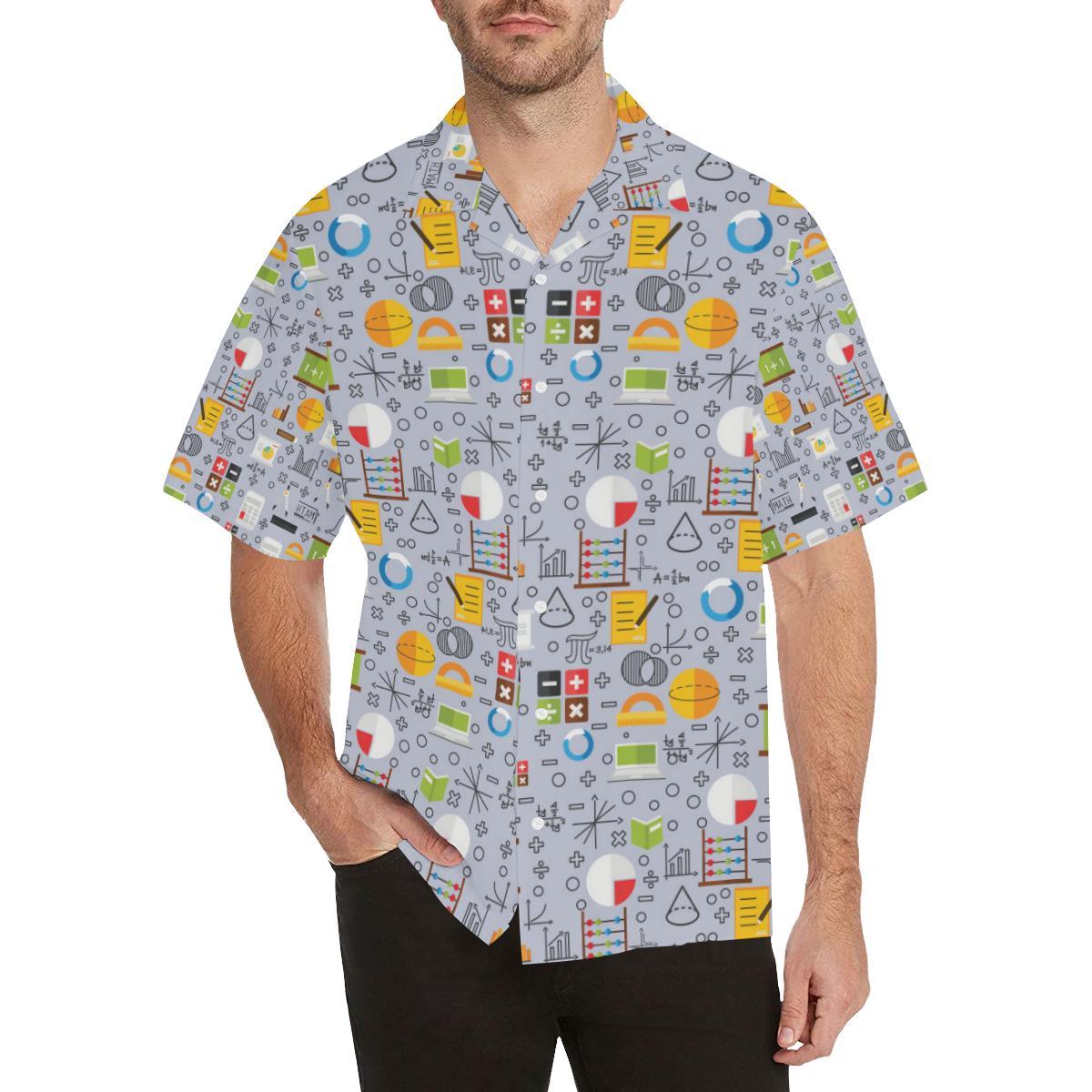 Math Pattern Print Design 04 Men's All Over Print Hawaiian Shirt - OwlOhh