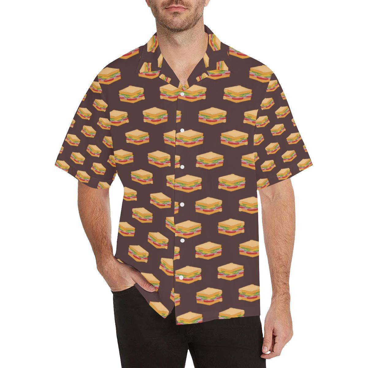 Sandwich Pattern Print Design 04 Men's All Over Print Hawaiian Shirt - OwlOhh