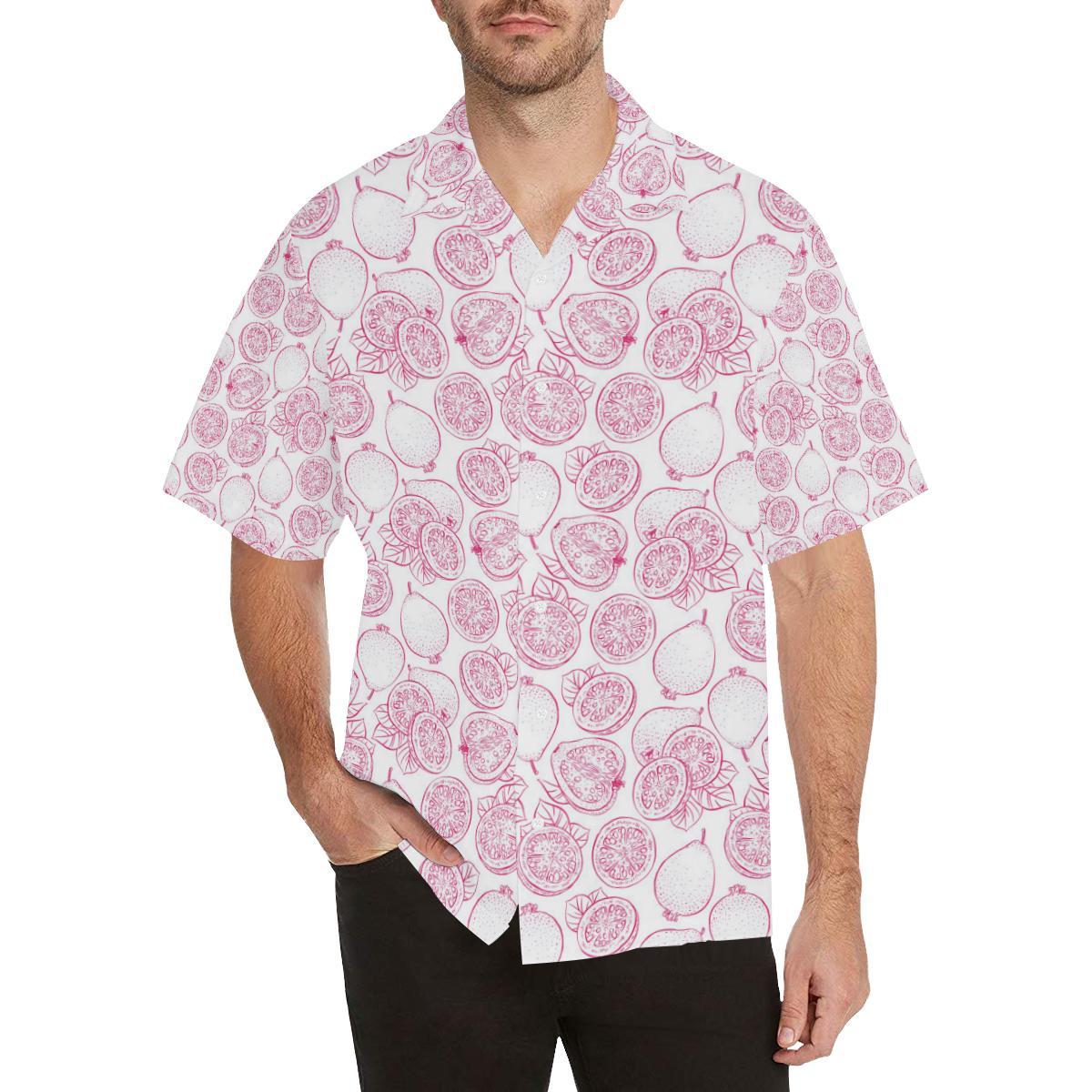 Sketch guava pattern Men's All Over Print Hawaiian Shirt - OwlOhh