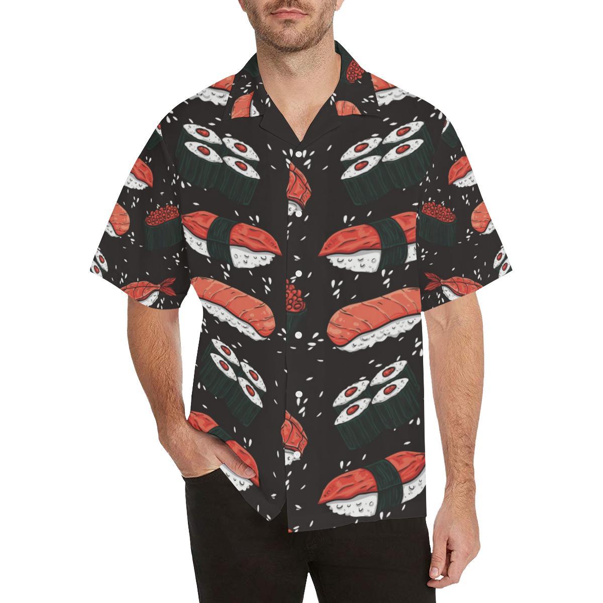 Sushi Theme Pattern Men's All Over Print Hawaiian Shirt - OwlOhh