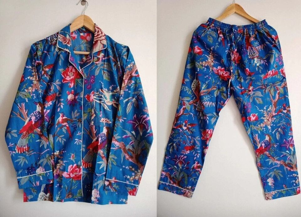 bird Print Pajama SET Matching Pyjama Set - Gift For Family - OwlOhh