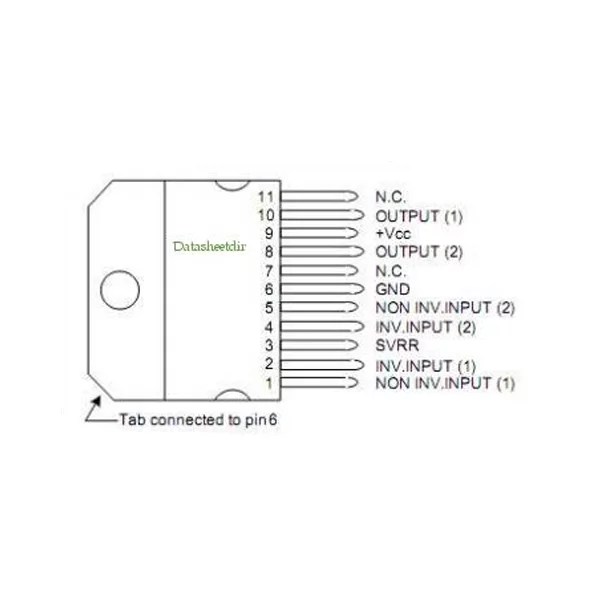Circuit Intégré TDA2009 - Amplificateur Audio SIL11 (boîtier 11 Broches) - Marque STMicroelectronics, Neuf
