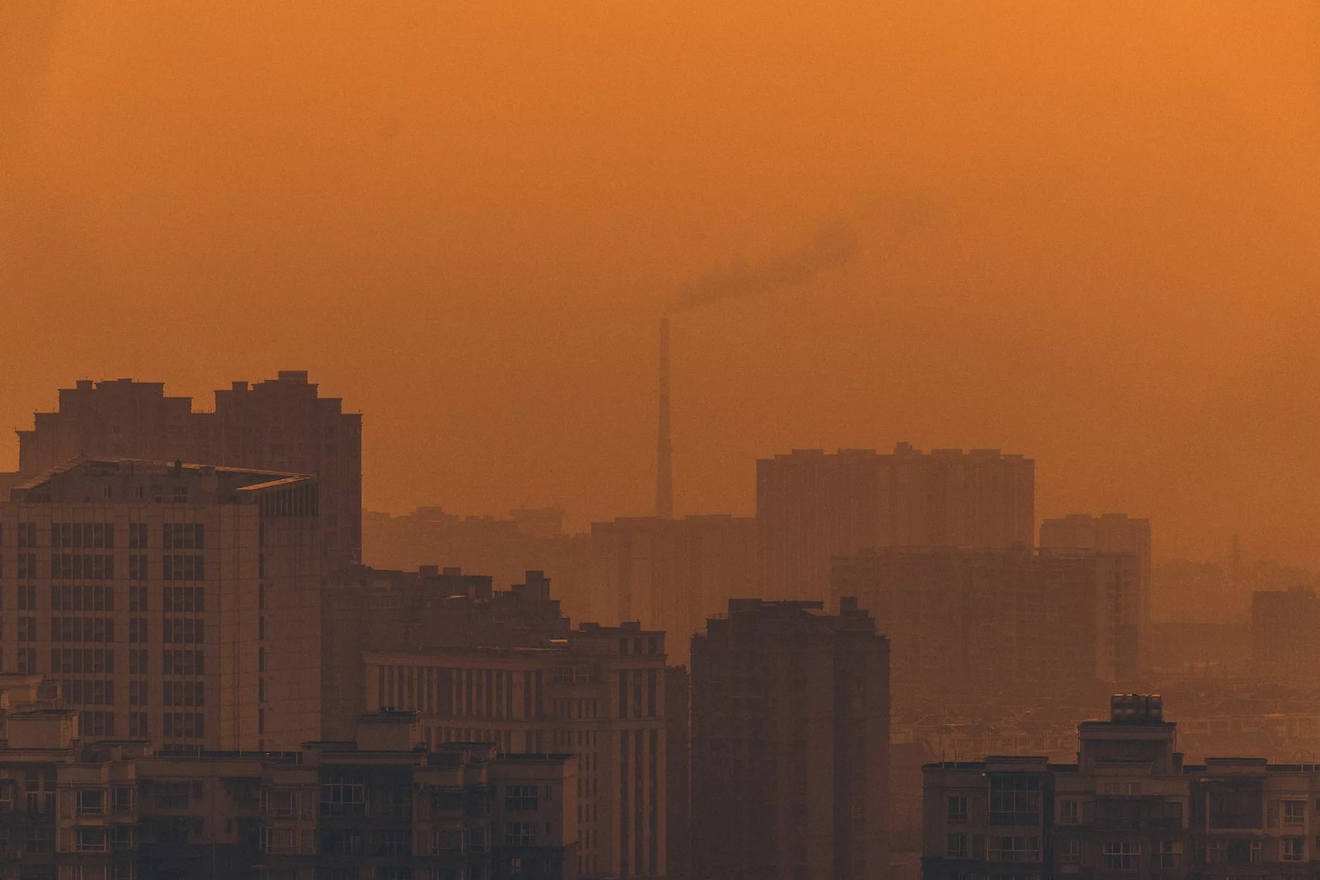 Heavily polluted city scape