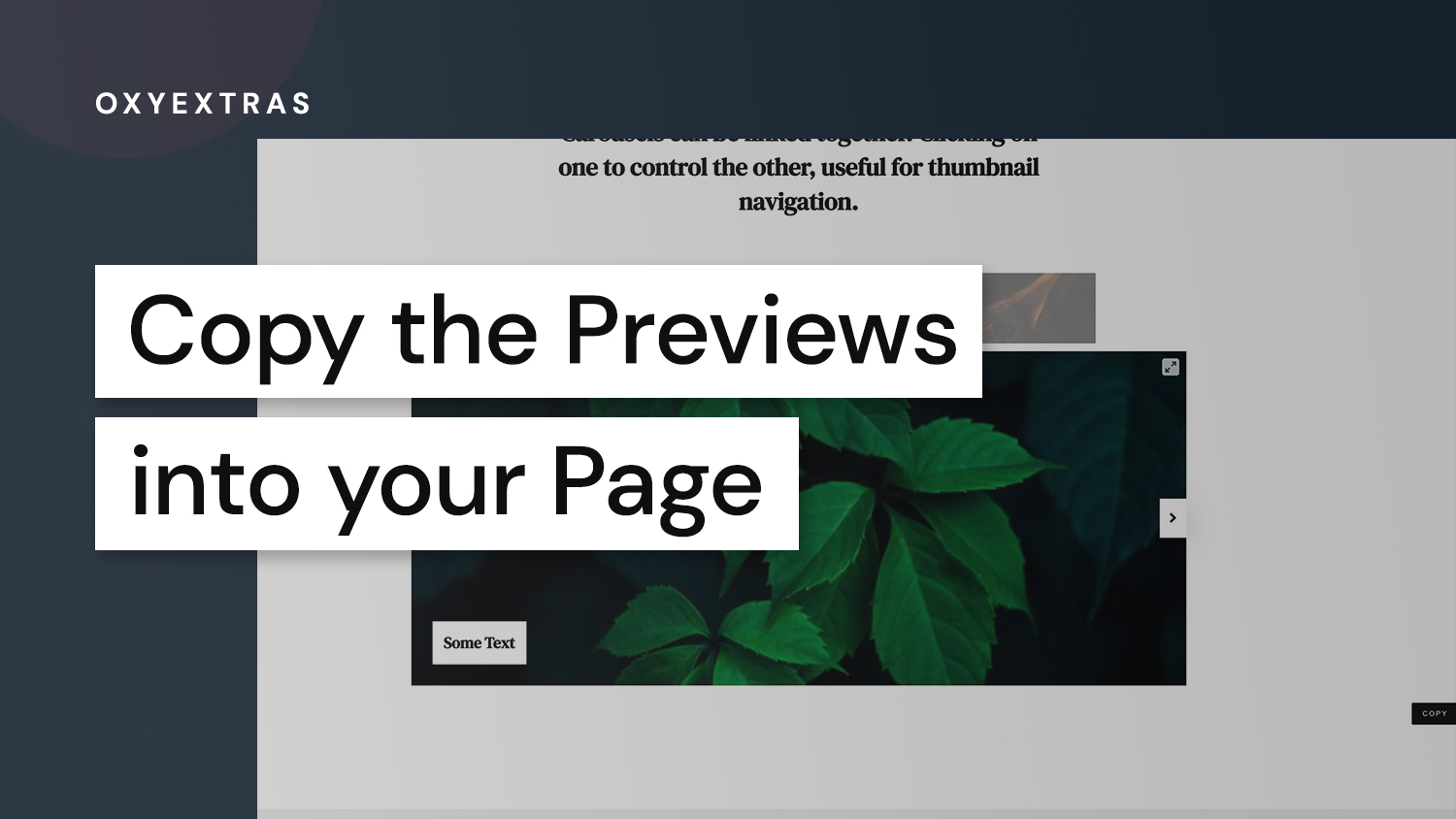 How to Copy the Previews into your Page