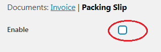 WooCommerce PDF slip disable
