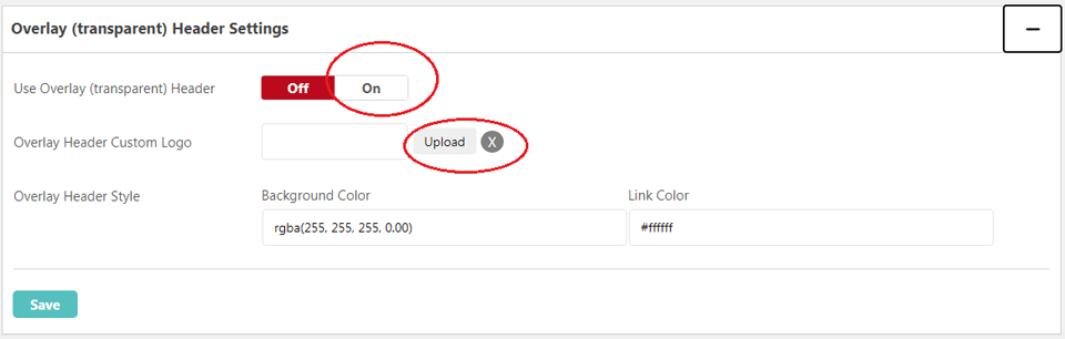 wp typeface overlay header settings