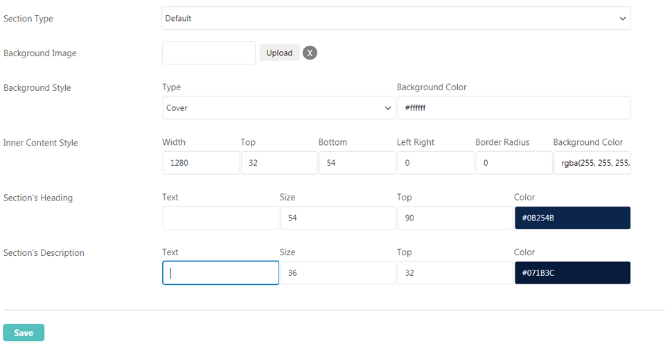 wp typeface section setting