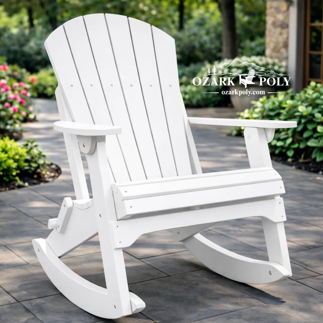 White_Adirondack Rocking Chair