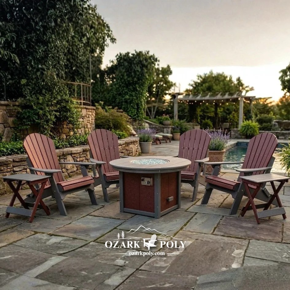 Poly Round Fire Table & Chair Set
