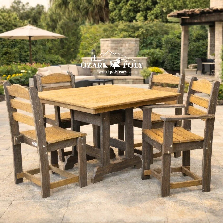 Poly English Square Table & Chair Set (1)