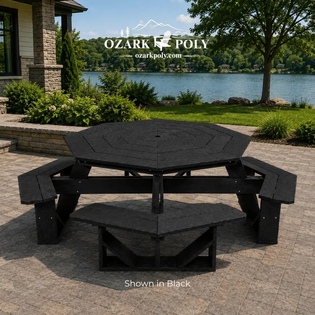 Black_Octagon Picnic Table