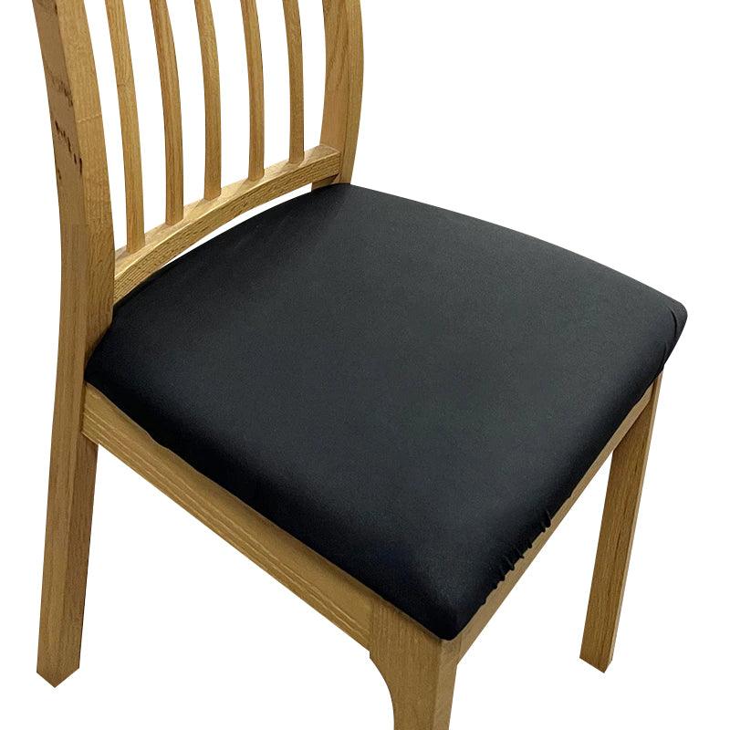 Black Plain No Print Stretch Chair Cover for Home Dining Kitchen, Removable Slipcover