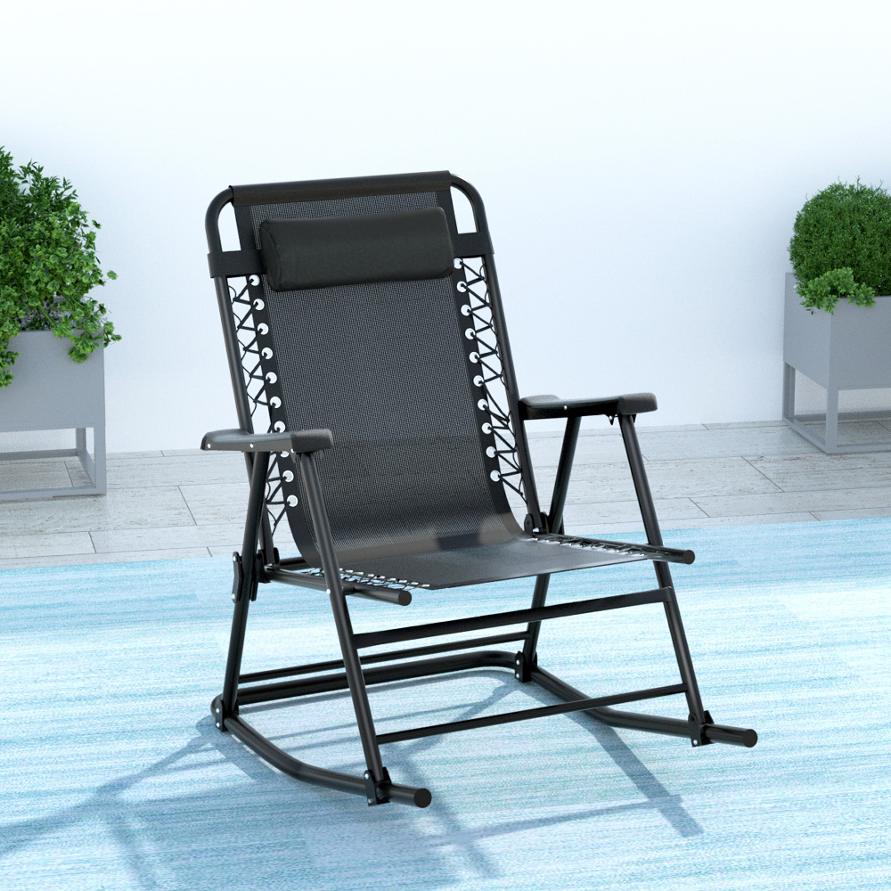 Gardeon Folding Reclining Outdoor Rocking Chair