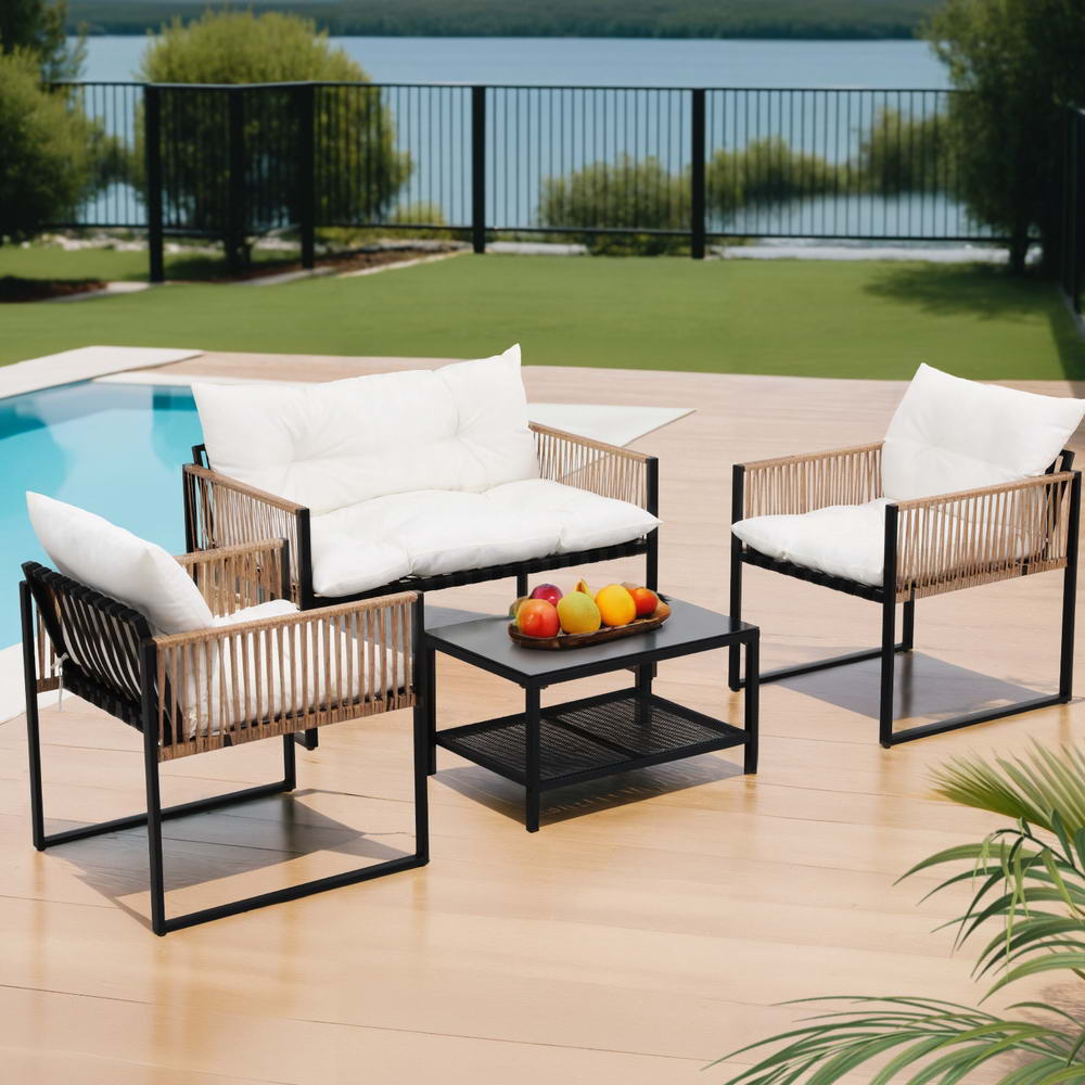 Gardeon 4-Seater Outdoor Sofa Set - 4-Piece Patio Lounge Furniture