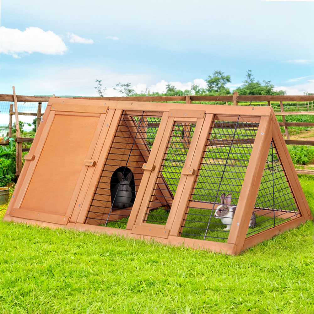 i.Pet Large Wooden Rabbit Hutch Chicken Coop 119cm