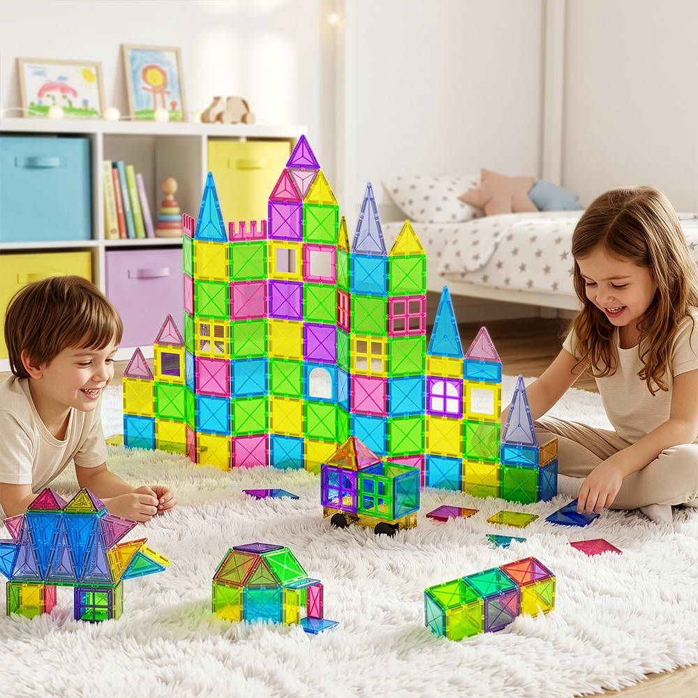 Keezi 100pcs Kids Magnetic Tiles Building Blocks