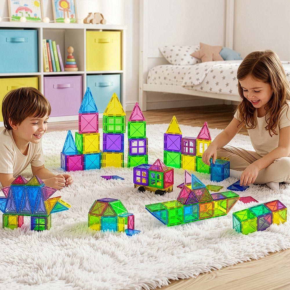 Keezi 120pcs Kids Magnetic Tiles Building Blocks