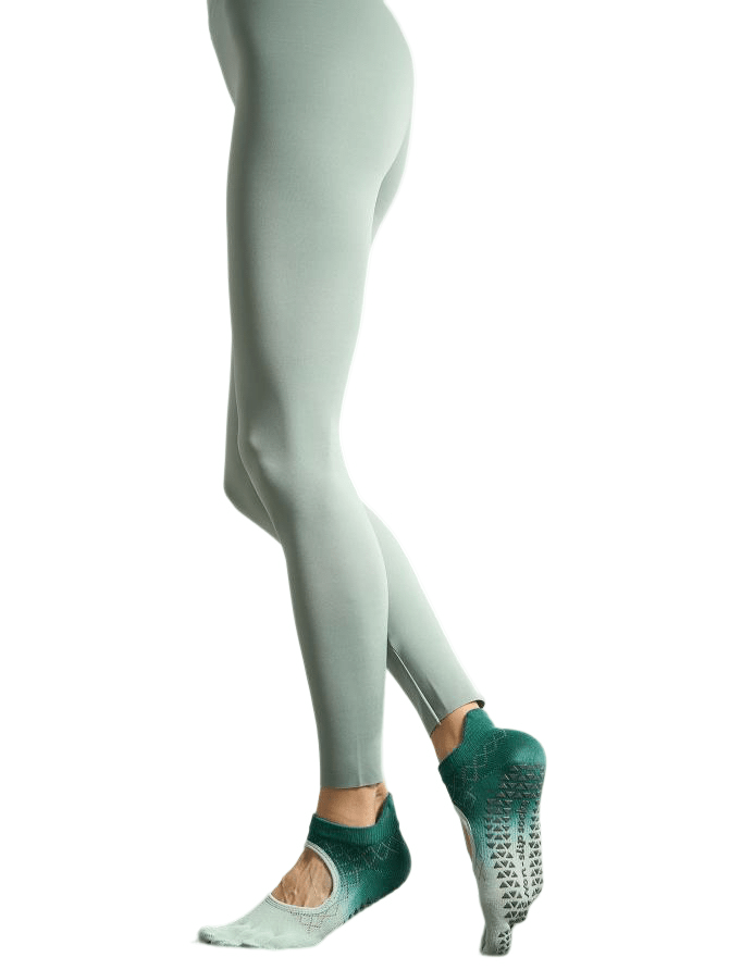 1 Pair Aqua Blue Green Gradient Yoga Socks, One Size 35-40, Non-Slip Wardrobe Accessories - Free Shipping