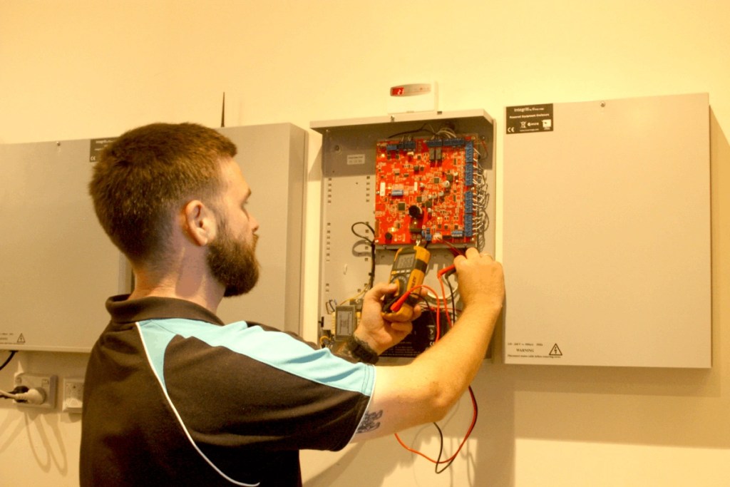 Tech staff checking power