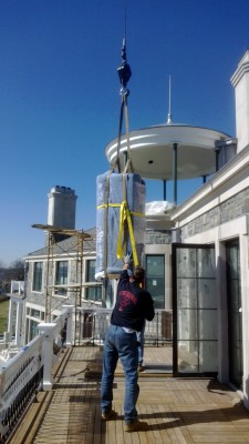 Safe craned into home on the Eastern end of Long Island, NY