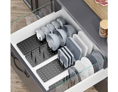 Kitchen Cupboard Adjustable drawer Organizer Pegboard Tray Drawer Drain Bowl Rack supplier