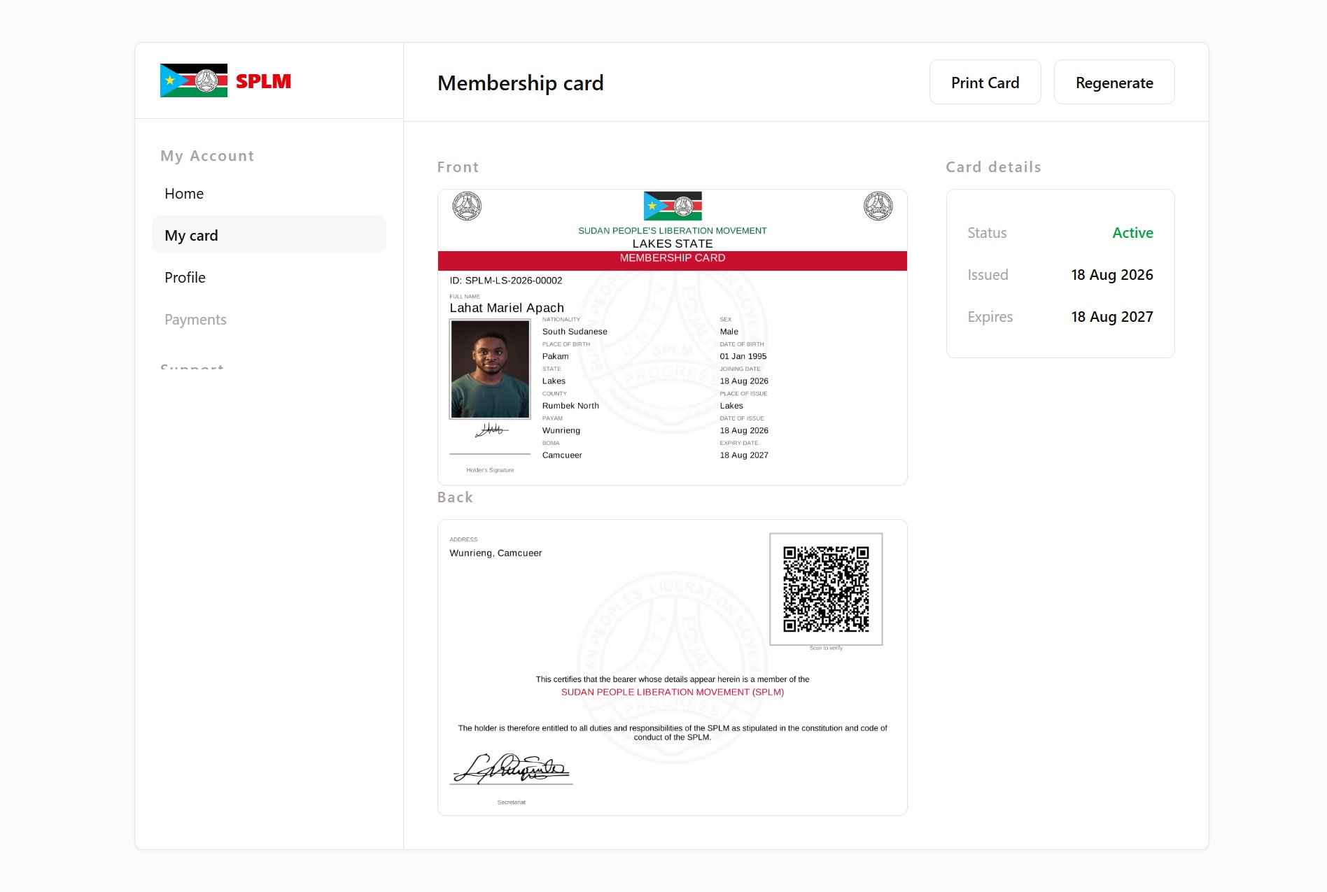 Digital SPLM Membership Information System