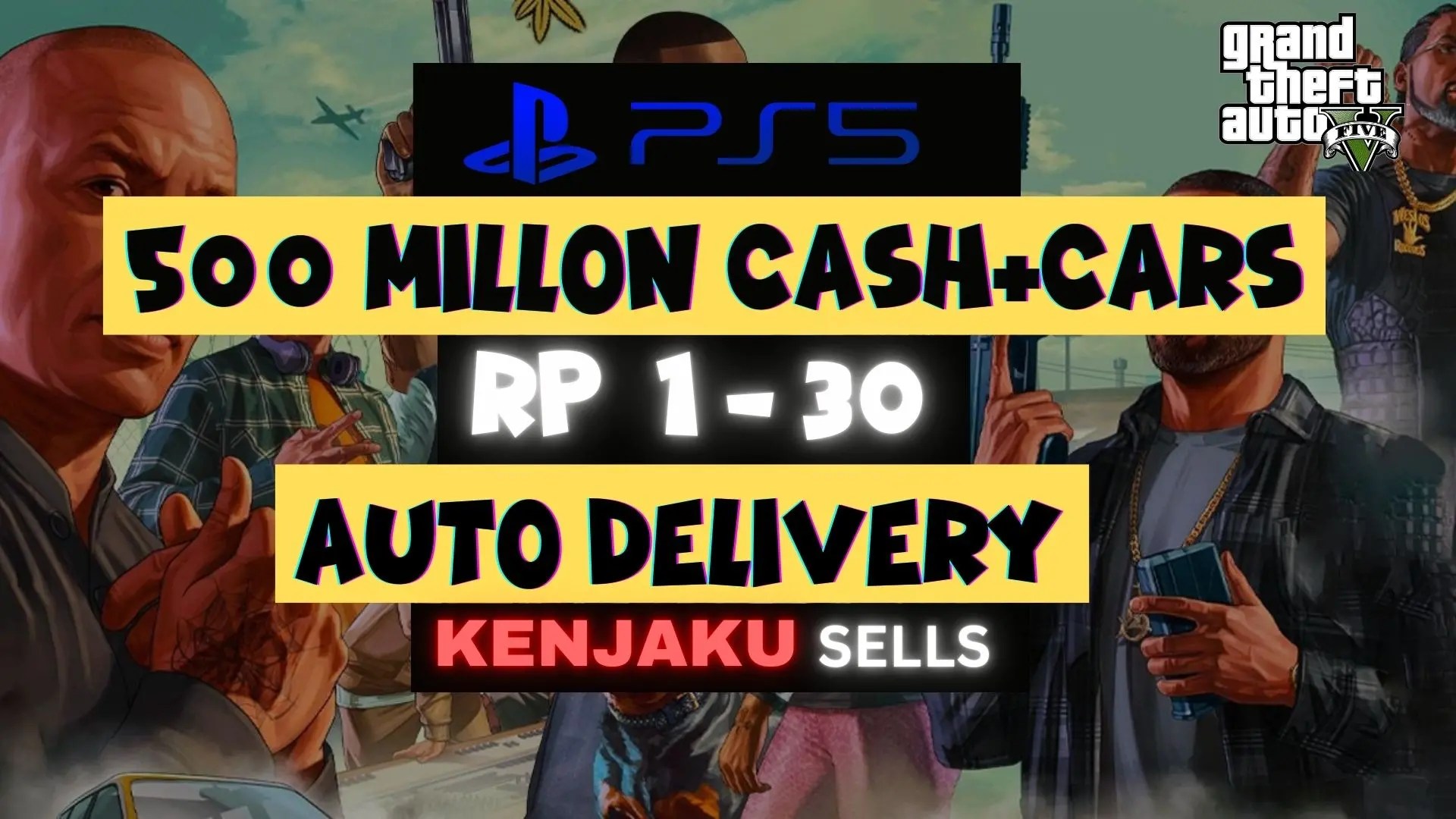 PS5 GTA 5 Modded Account 500 Million Total Cash Cars Full