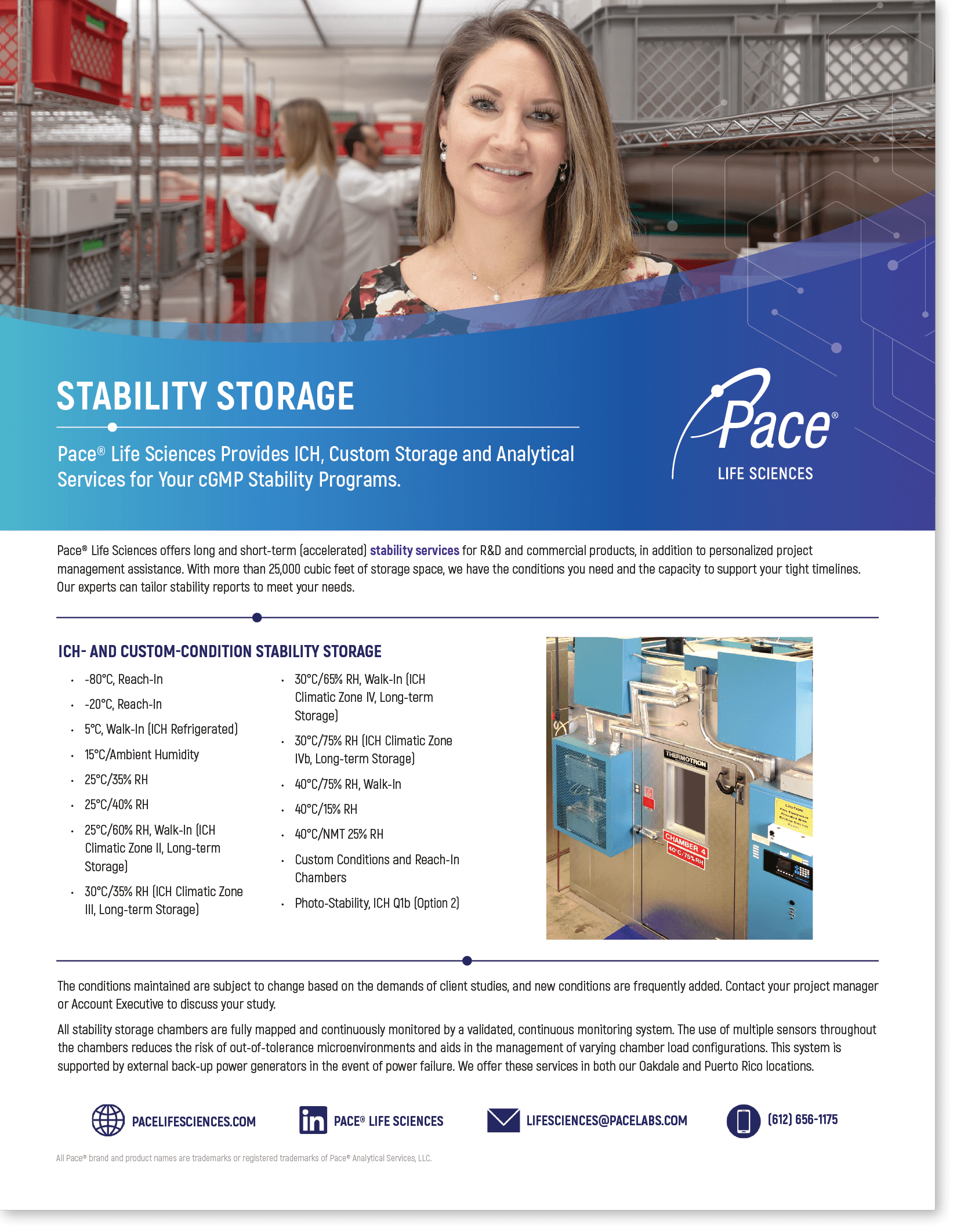 GMP Stability Storage Pace Lit Orders
