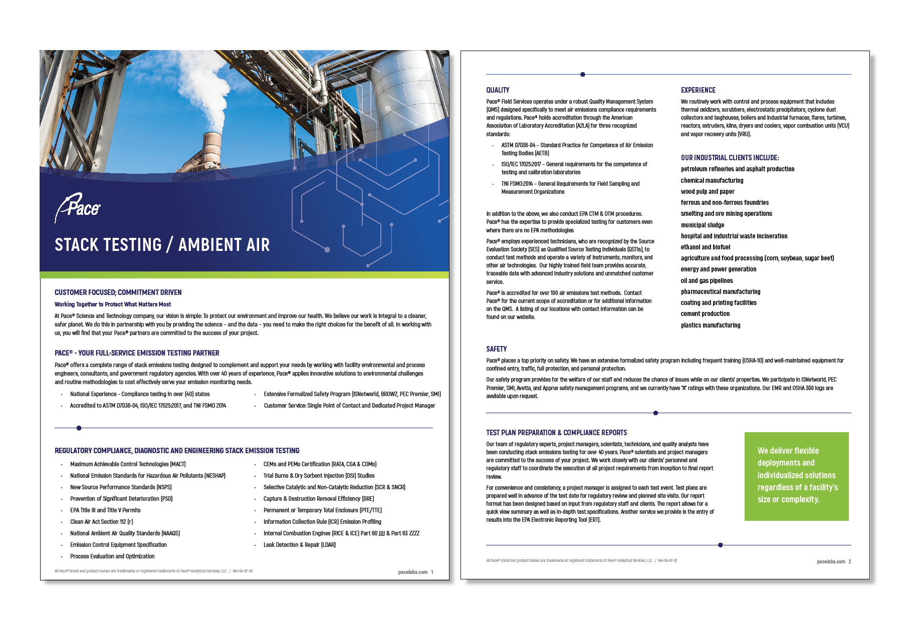 Pace® Air Stack Testing