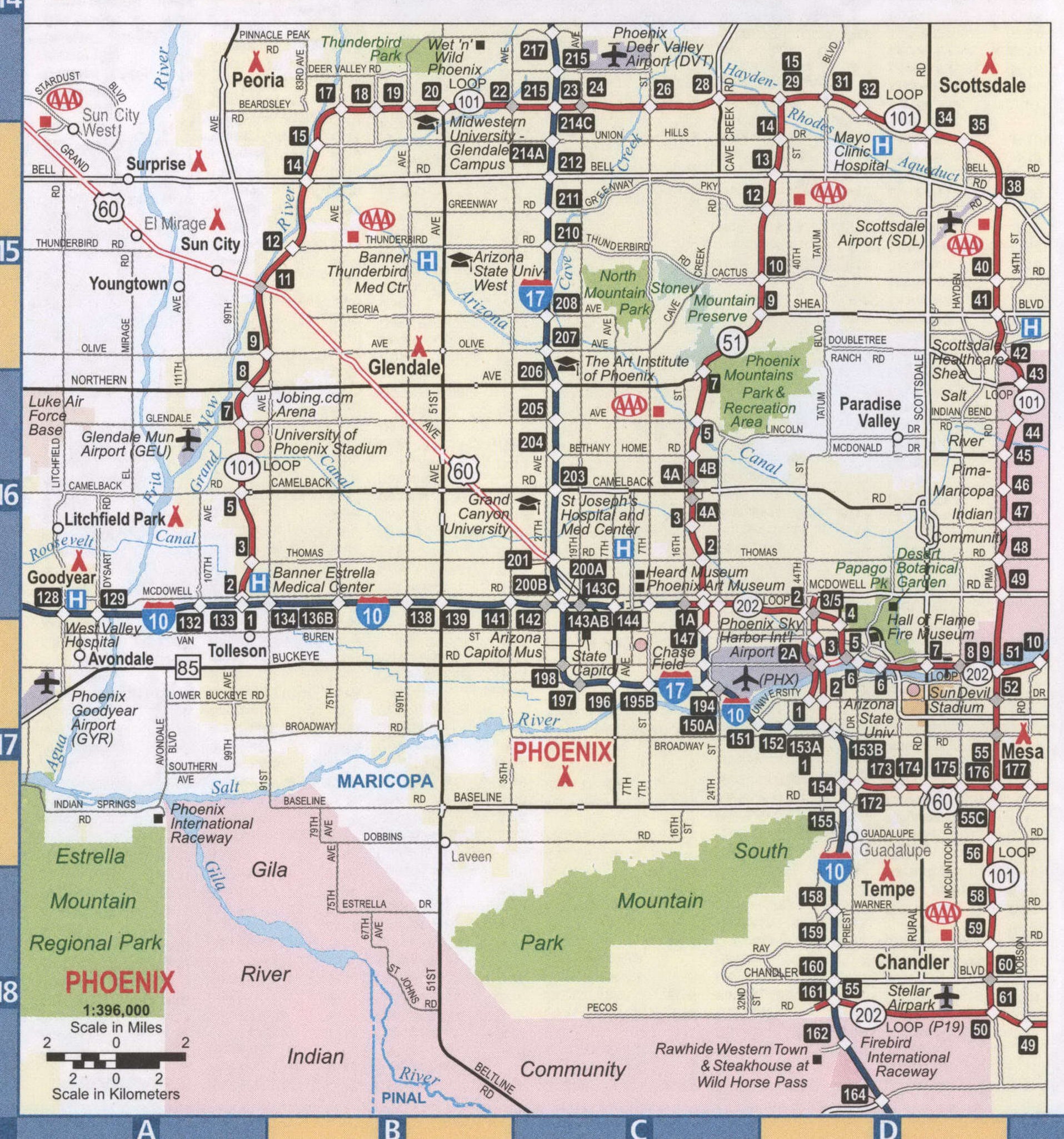 Phoenix Area Map Printable 11Yuma 