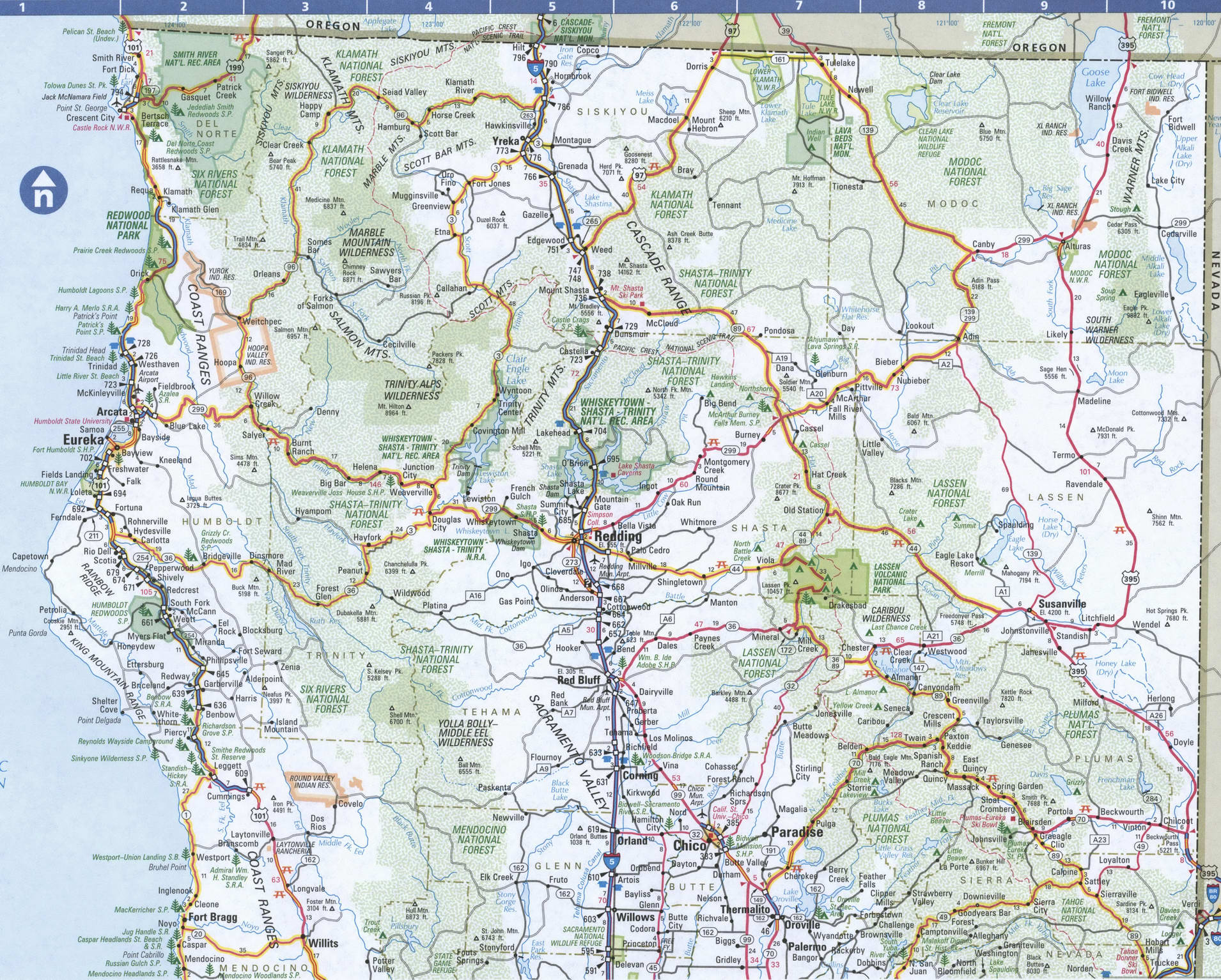 Map Of Northern California Region Free Detailed Map With Counties Cities 24 1 