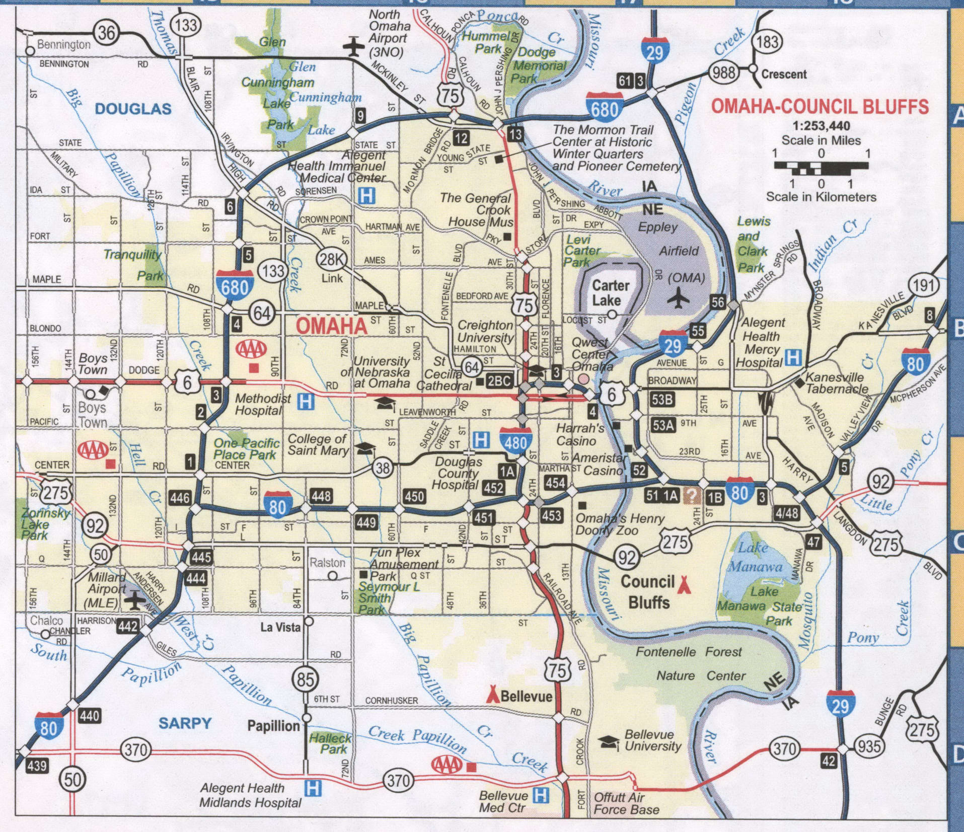 Omaha NE Roads Map Free Map Highway Omaha City And Surrounding Area 71omaha 