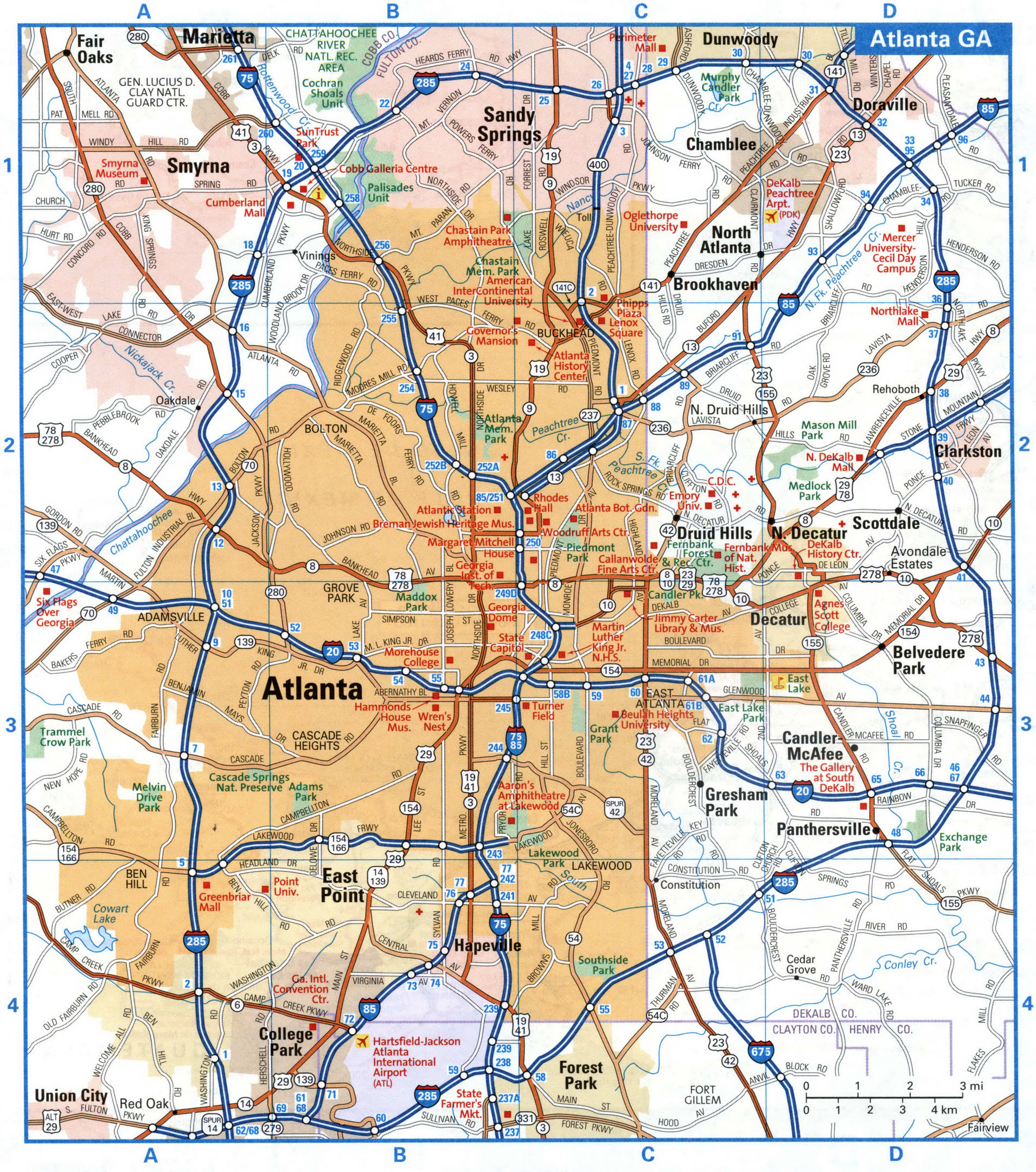 Map Of Georgia Guide Of The World Georgia Us State Map Atlanta On A 94aa 
