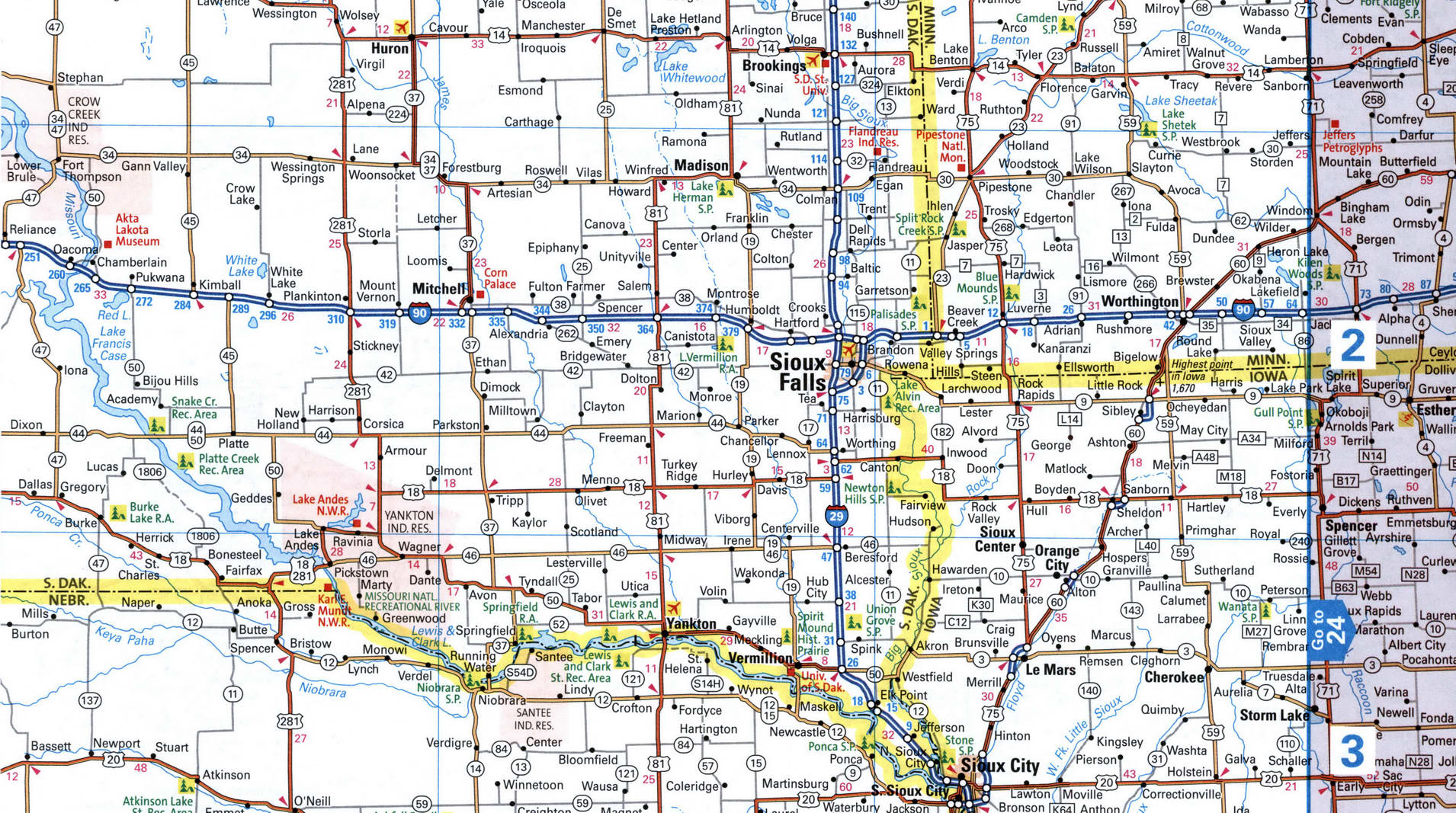 Map Of I 90 Interstate Highway Via Washington Ohio With I90 23 