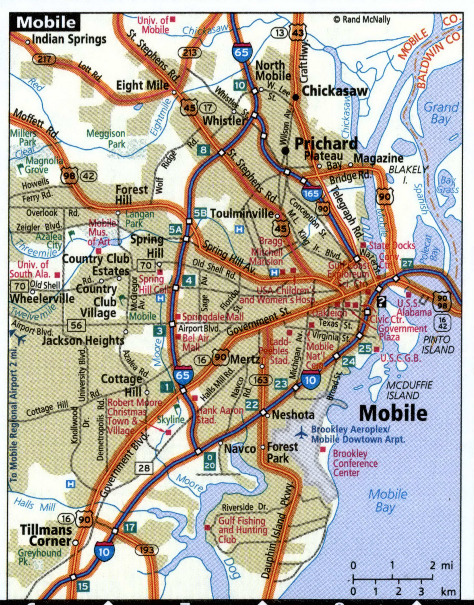 Mobile City Road Map For Truck Drivers Area Town Toll Free Highways Map 5aM 
