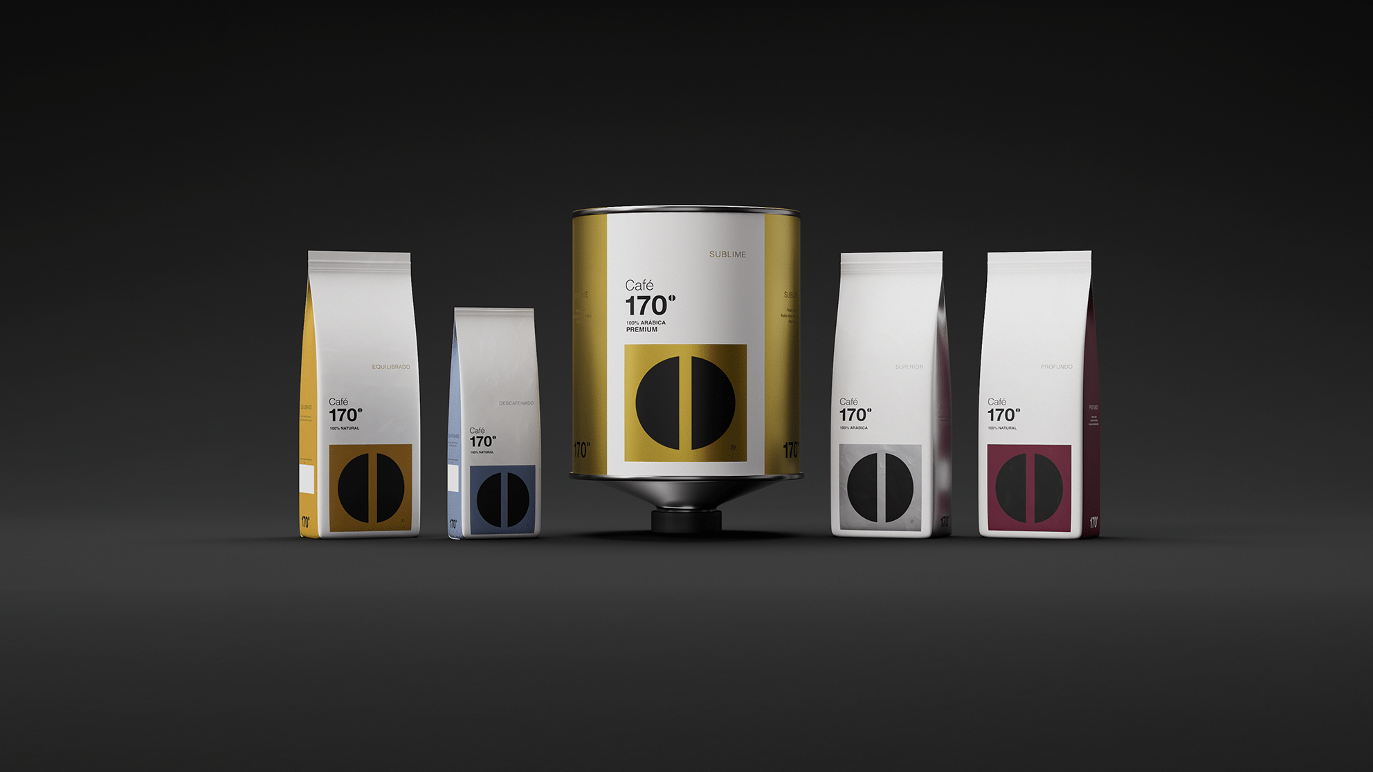 Café 170º coffee packaging full product range