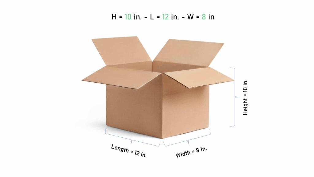 How to read box dimensions (l × w × h) correctly