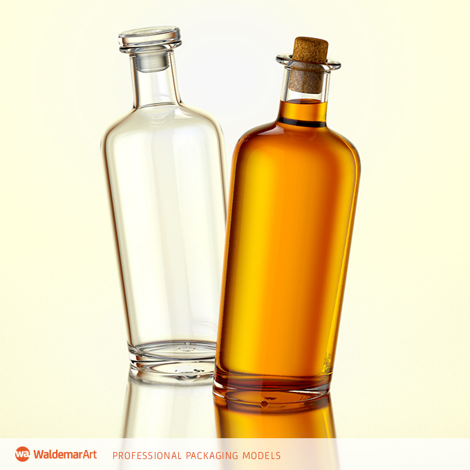 Packreate » Pirate 3D model of the bottle for alcohol